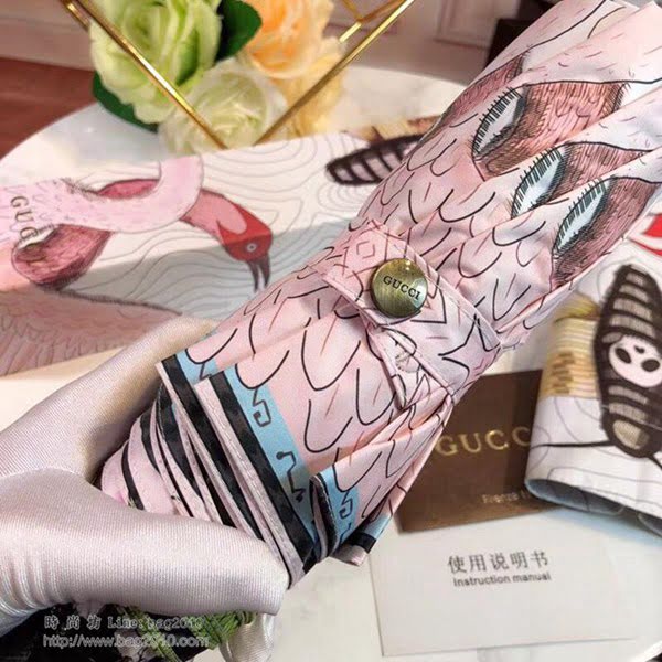 GUCCI古馳傘 2018年度 最新火爆單品 極品G家自動傘 愛心搭配蛇圖案 防曬 隔熱  zm1002